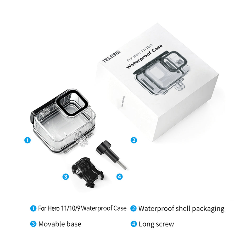 TELESIN Waterproof Housing Case for GoPro HERO 11/10/9